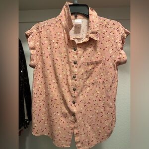 Floral Pink Button-Up Shirt